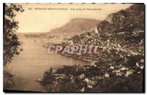 Old Postcard Monaco Monte Carlo Monte View from Roquebrune