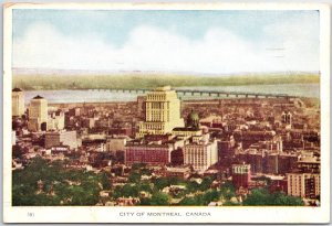 VINTAGE POSTCARD VIEW OF THE CITY OF MONTREAL FROM THE OBSERVATION POINT 1930s