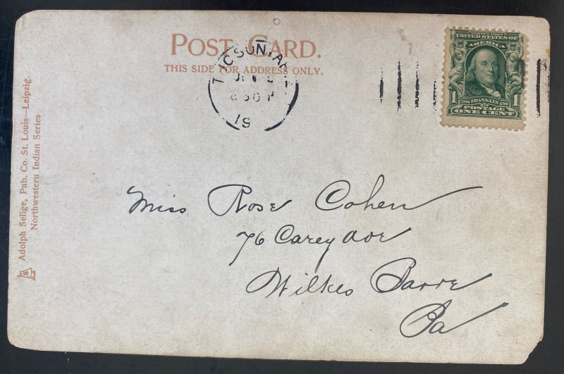 1907 Tucson AZ USA Picture Postcard Cover Native American Indian Squaw