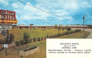 Moorhead, MN Minnesota  BELMONT MOTEL~Ed Henne  ROADSIDE Clay County  Postcard