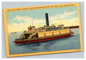 Vintage 1940's Postcard Hampton Roads Ferry Steamer Norfolk-Newport News