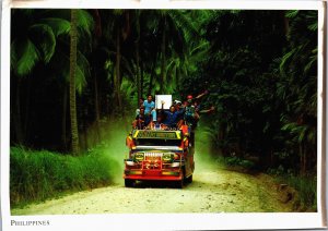 Philippines Jeepney on Palawan Highway Vintage Postcard BS.28