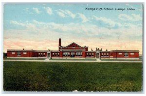 1927 Nampa High School Building Exterior Scene Nampa Idaho ID Posted Postcard