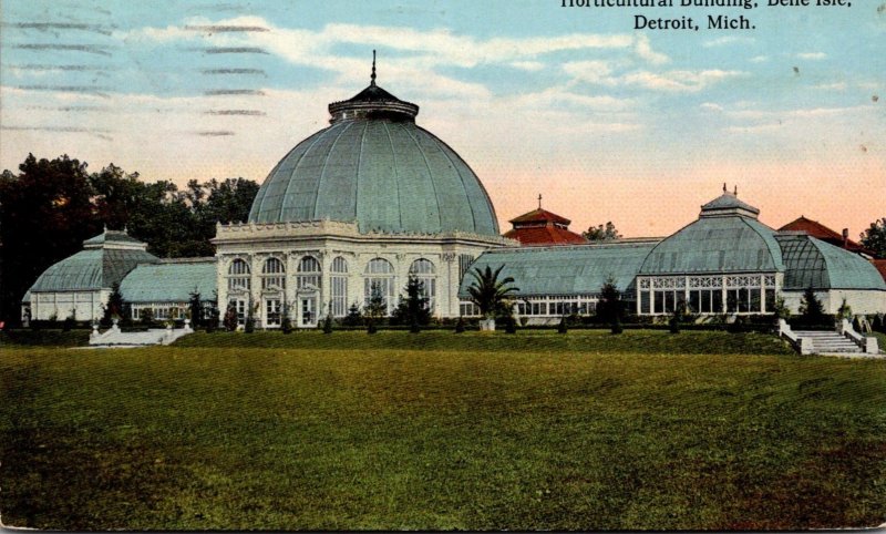 Michigan Detroit Belle Isle Horticultural Building 1915 Curteich