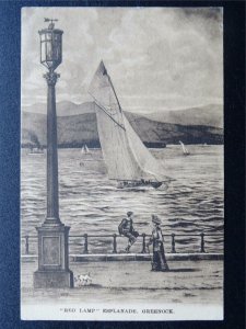 Scotland Renfrewshire Greenock Esplanade RED LAMP c1912 Postcard by Arthur S Hay