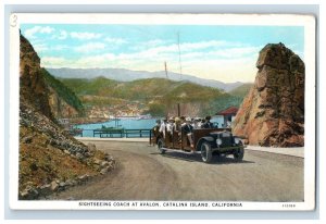 c1915-20's Sightseeing COach At Avalon, Catalina Island California Postcard F89E