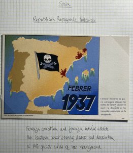 Mint Spain Civil War Anti Fascist Nationalist Postcard Foreign Aviation Attacks