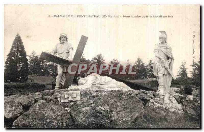 Postcard From Old Calvary Pontchateau Jesus falls the third time