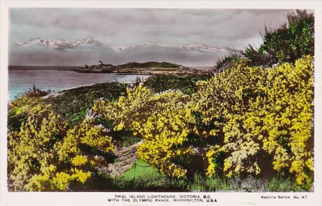 Canada Victoria Trial Island Lighthouse Real Photo