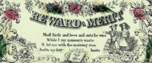 1860's-70's Hand Colored Religious Motto Reward Of Merit P145