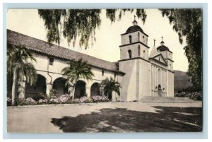 C.1910 Santa Barbara Mission CA Hand Colored Postcard F63