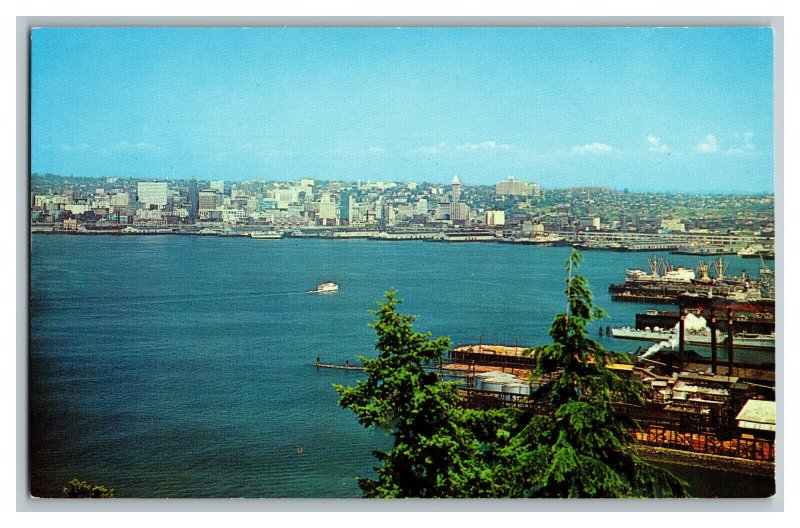 Elliott Bay Seattle Washington Downtown Waterfront Vtg. Standard View Postcard 