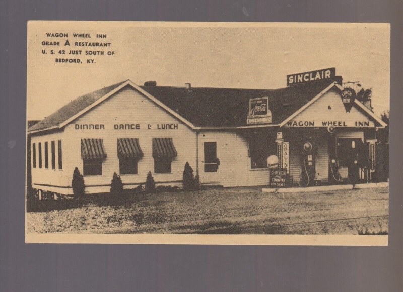 Bedford KENTUCKY c1950 GAS STATION Sinclair Gasoline Pumps RESTAURANT Roadside