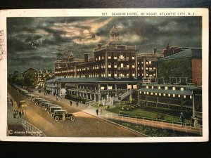 Vintage Postcard 1925 Seaside Hotel Night Atlantic City New Jeersey