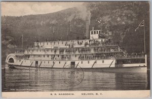 SS Nasookin Ship Nelson British Columbia 1914 Chahko Mika Postmark Postcard H82