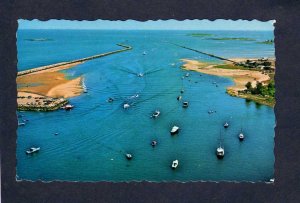 ME Boats Harbor Jetty Camp Ellis Saco Maine Postcard Hills Beach Biddeford