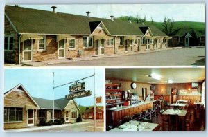 Marion Virginia Postcard Cedars Motel Restaurant Multiview c1960 Vintage Antique