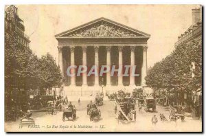 Old Postcard Paris Rue Royale and the Madeleine