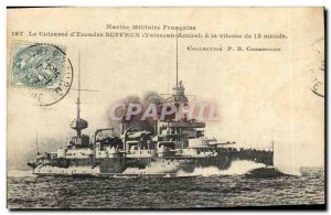 Old Postcard Boat War Breastplate squadron of Admiral Suffren Vaisseua