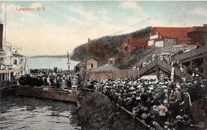 J58/ Lewiston New York Postcard c1910 Steamship Dock Crowd  316 
