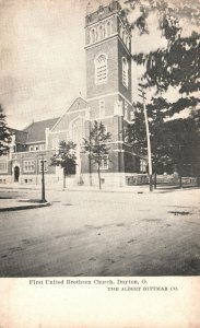 Vintage Postcard 1900's First United Brethren Church Dayton Ohio Albert Ditmar