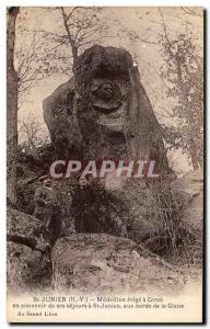 Old Postcard Saint Junien Medallion Corot has erected in memory of their holi...