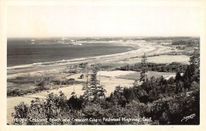 RPPC Crescent Beach & Crescent City, Redwood Highway, CA c1950s Vintage Postcard