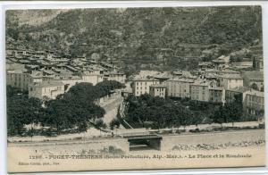 La Place la Roudoule Puget Theniers France 1905c postcard