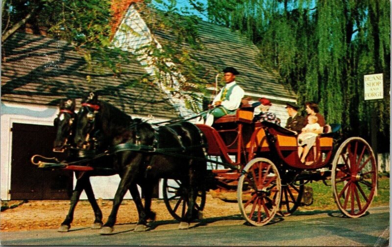 Mulberry Phaeton Deane Forge Willimasburg Virginia VA Horse Buggy Postcard UNP 