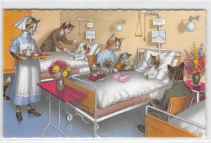 Cats Hospital Nurse Mainzer Belgium #4879 Vintage Fantasy Anthropomorphic