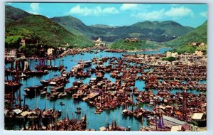 HONG KONG Panorama of Aberdeen CHINA Postcard