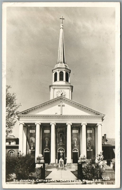 BARDSTOWN KY ST.JOSEPH'S CATHEDRAL VINTAGE REAL PHOTO POSTCARD RPPC
