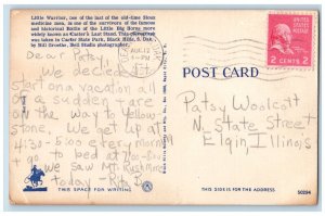Deadwood South Dakota SD Postcard Little Warrior Sioux Medicine Man 1952 Vintage