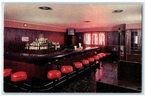 c1950's Governor Printz Inn Cocktail Lounge Bar Interior Holly Oak DE Postcard