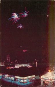 Acacia Coney Island New York 1950s Fireworks Display Postcard night 11441