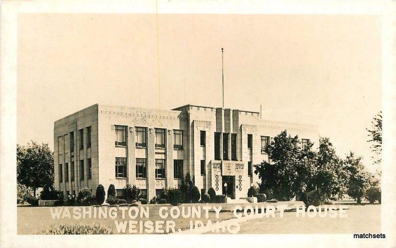 1940s Washington County Courthouse Weiser Idaho RPPC Real Photo postcard 2616