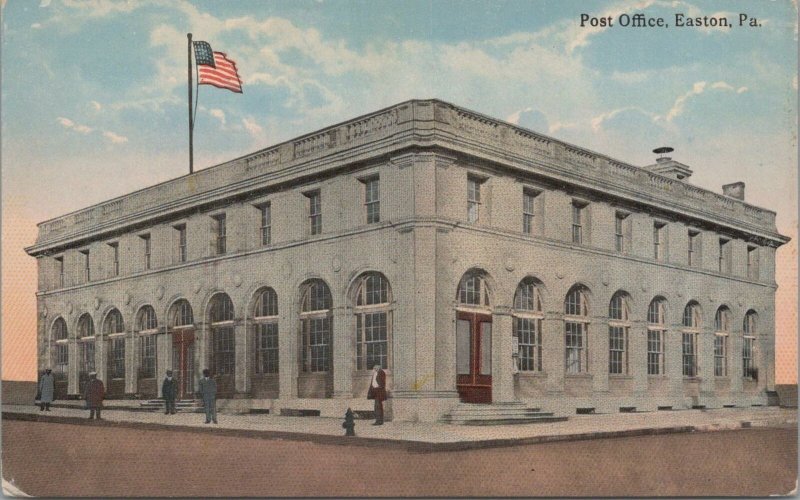 Postcard Post Office Easton PA