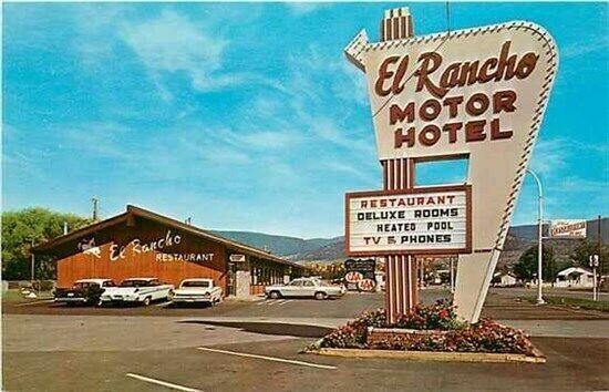 Canada, British Columbia, Penticton, El Rancho Motor Hotel, 1960s Cars