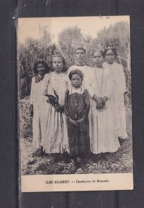 GILBERT ISLANDS, NONOUTI, MISSIONARY & CHRISTIAN WOMEN, c1920 ppc., unused.