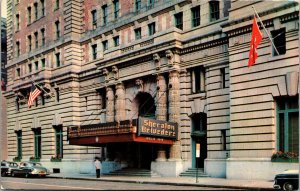 Vtg Baltimore Maryland MD Sheraton Belvedere Hotel Entrance 1950s View Postcard