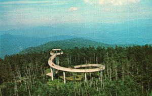 Vintage Postcard Clingmans Dome Tower Great Smoky Mts. Nat'l Park Tenn. NC