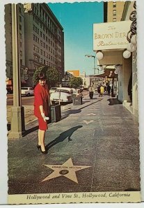 California Hollywood and Vine St The Star Studded Sidewalks Postcard F20
