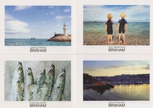 Going Fishing At Brixham Boats Fish 4x Devon Advert Postcard s