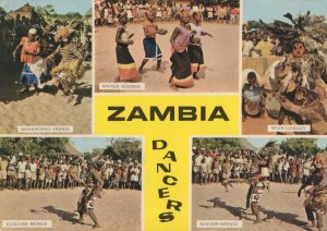 Zambia Dancers Dancing African Vintage Postcard
