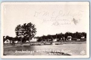 Jenkins MN Postcard RPPC Photo Kamberlings Whitefish Lake Resort Posted Vintage