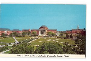 Dallas Texas TX Vintage Postcard Southern Methodist University Campus Scene