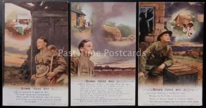 WW1 DOWN TEXAS WAY Bamforth Song Cards set of 3 No 5041/2/3