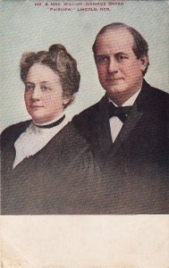 Postcard Mr & Mrs William Jennings Bryan Fairview Lincoln Nebraska