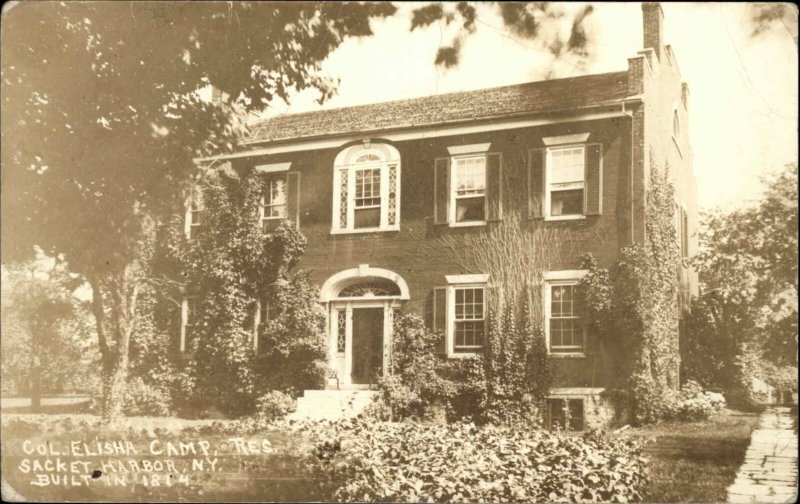 Sacket Harbor New York NY Col Elisha Camp Real Photo Vintage Postcard