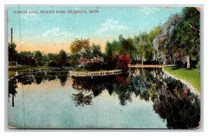 Mirror Lake Stock's Park Hillsdale Michigan MI 1910 DB Postcard R18